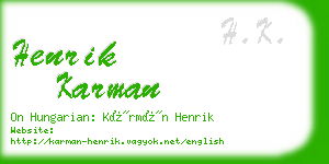 henrik karman business card